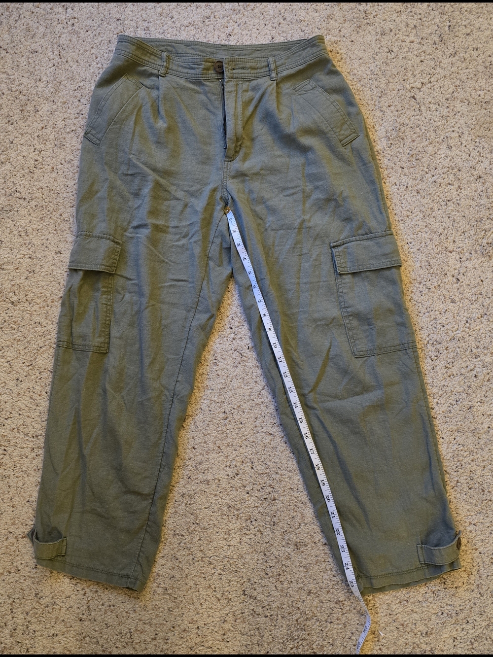 a new day Olive Green Cargo Pants with Side Flap Pockets